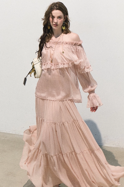 Romantic Ruffled Chiffon Blouse