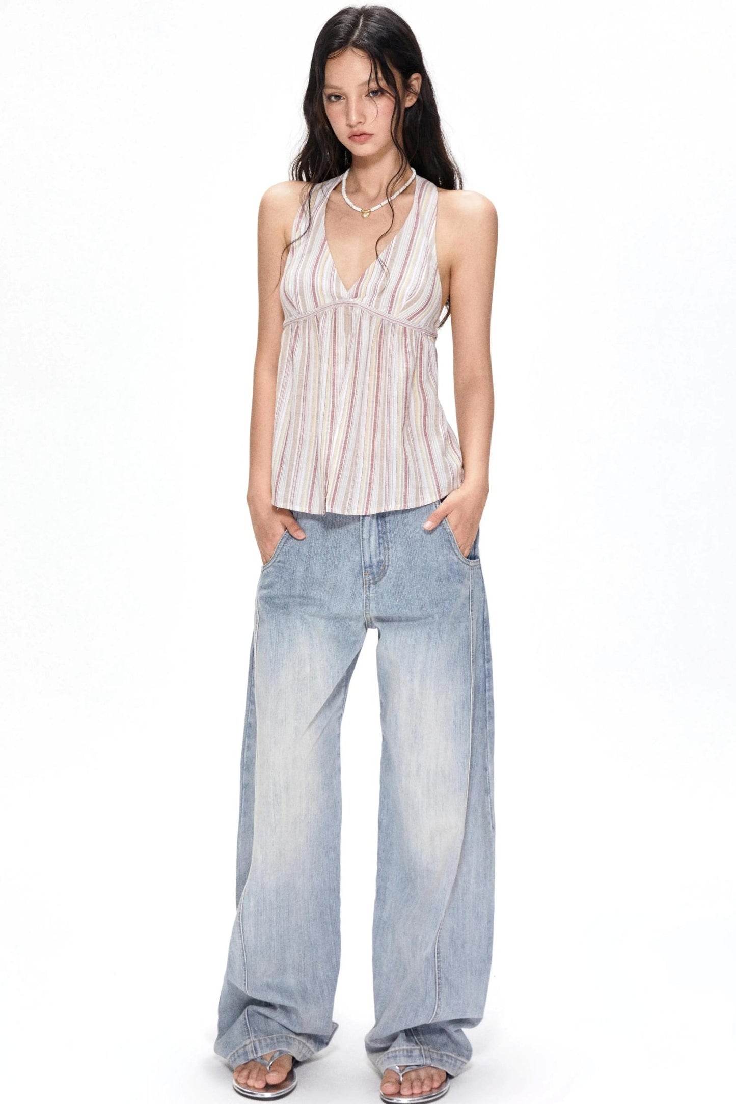 Halter Striped Tank Top