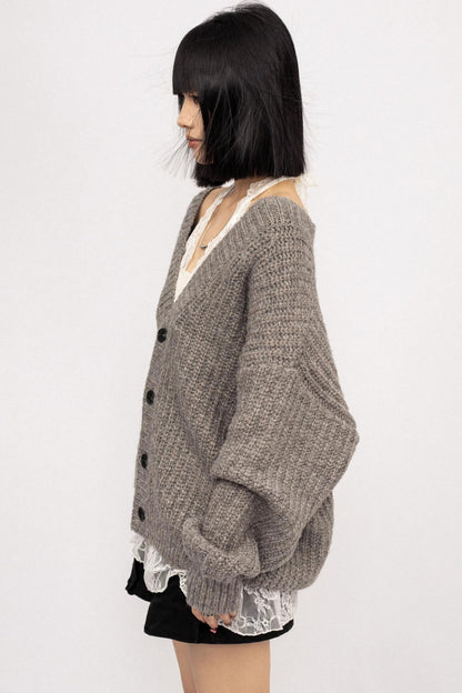 Winter Vintage V-Neck Knitted Cardigan
