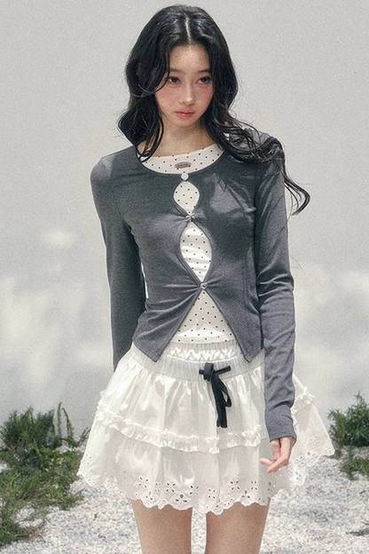 Spring White Half-Skirt