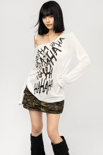 Vintage Off-the-Shoulder Smock Top