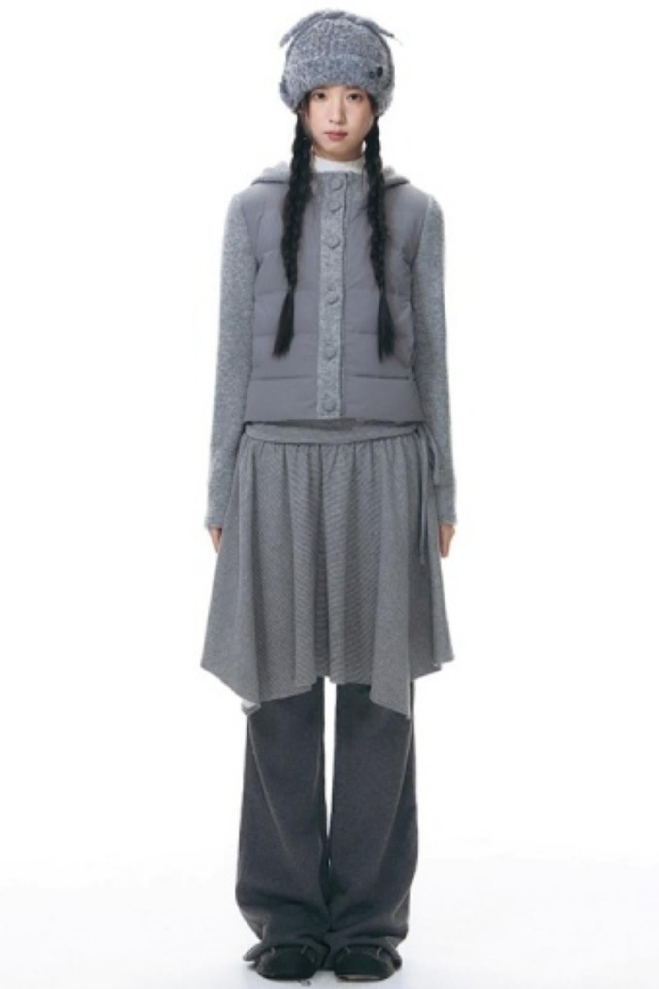 Patchwork Cropped Down Jacket