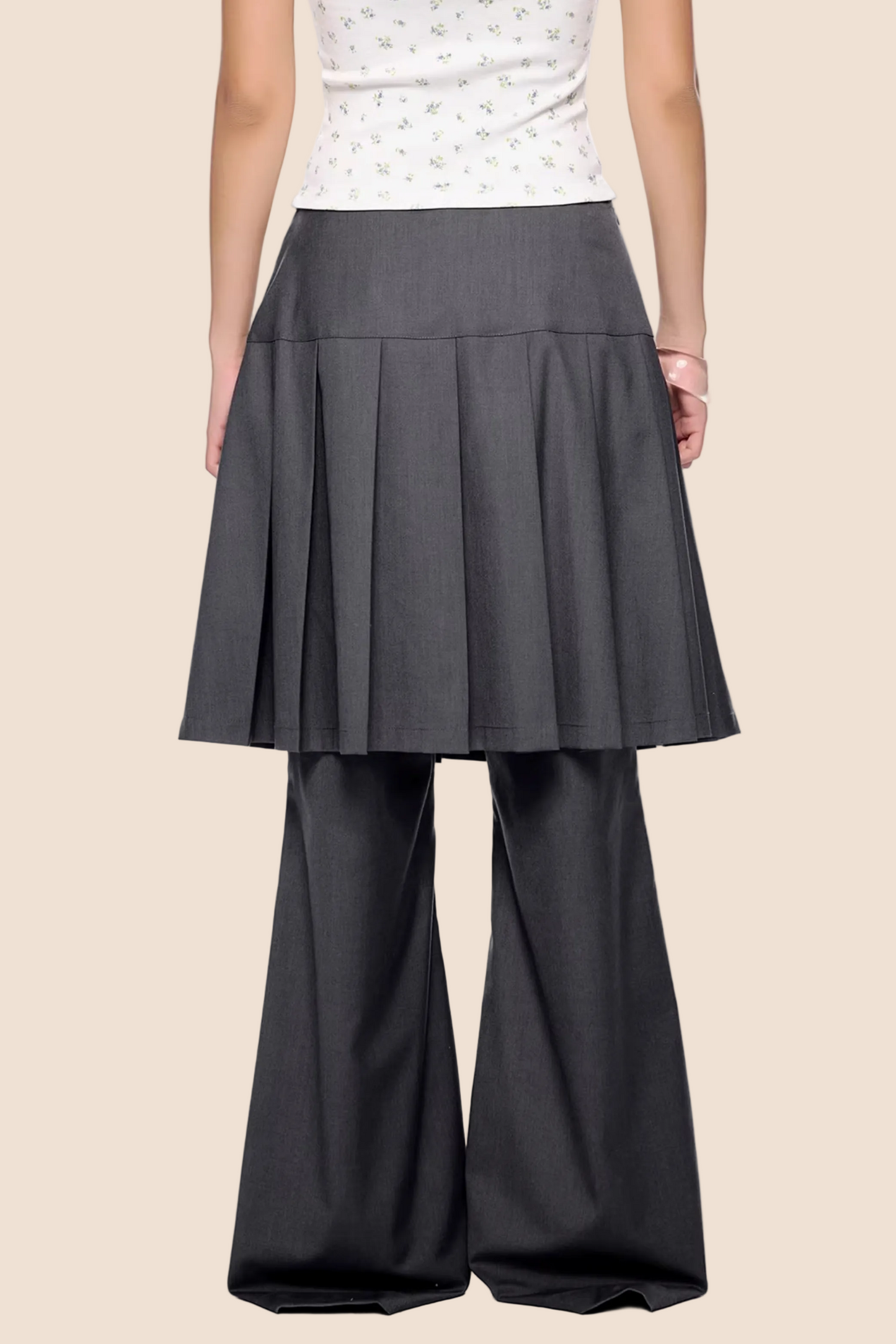 Vintage Pleated Flared Pants