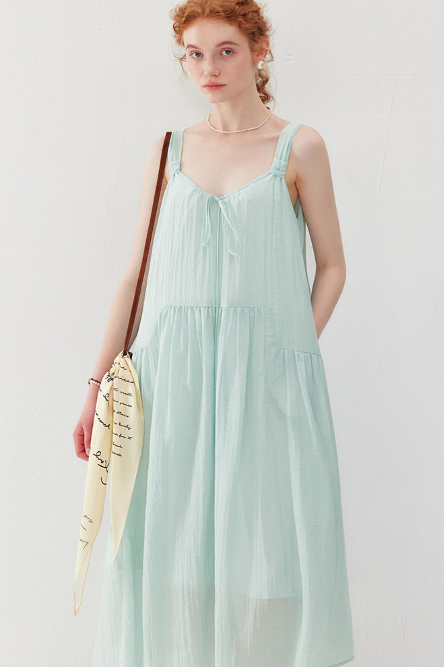 Fresh Ripple Halter Dress