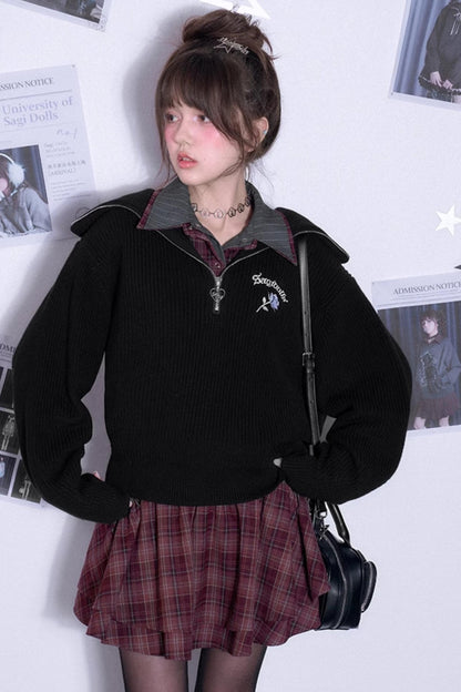 Versatile Red Plaid Spring Dress