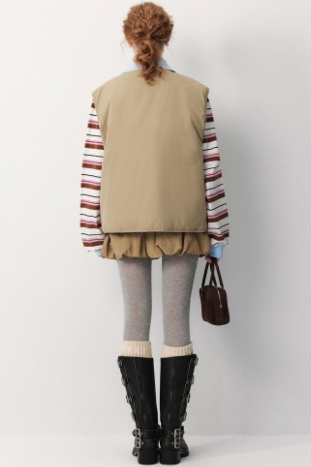 Reversible Plaid Down Vest