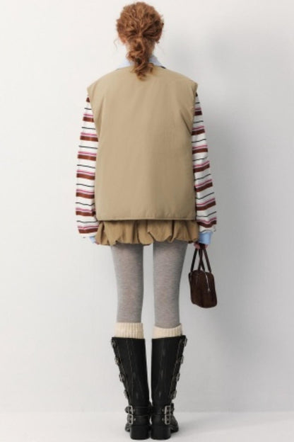 Reversible Plaid Down Vest