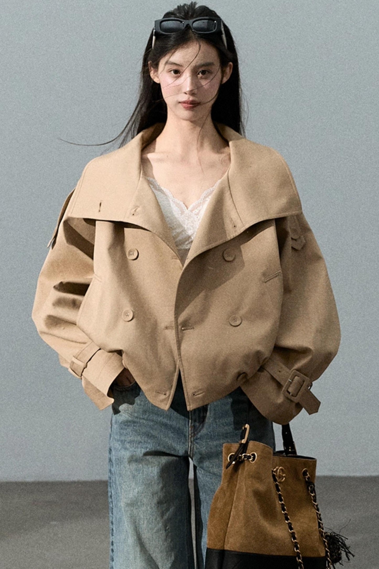 Rise Collar Trench Coat