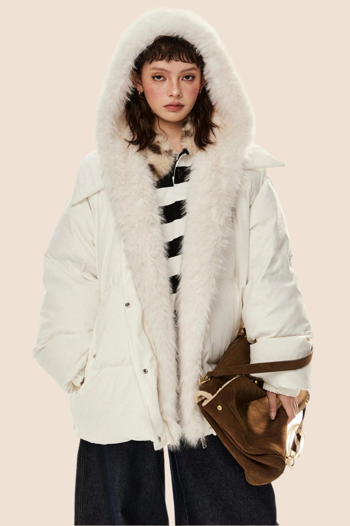 Hooded Thickened White Duck Down Jacket