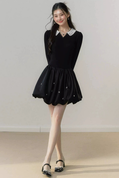 Set Abito Mini con Risvolto in Paillettes Miu-Style