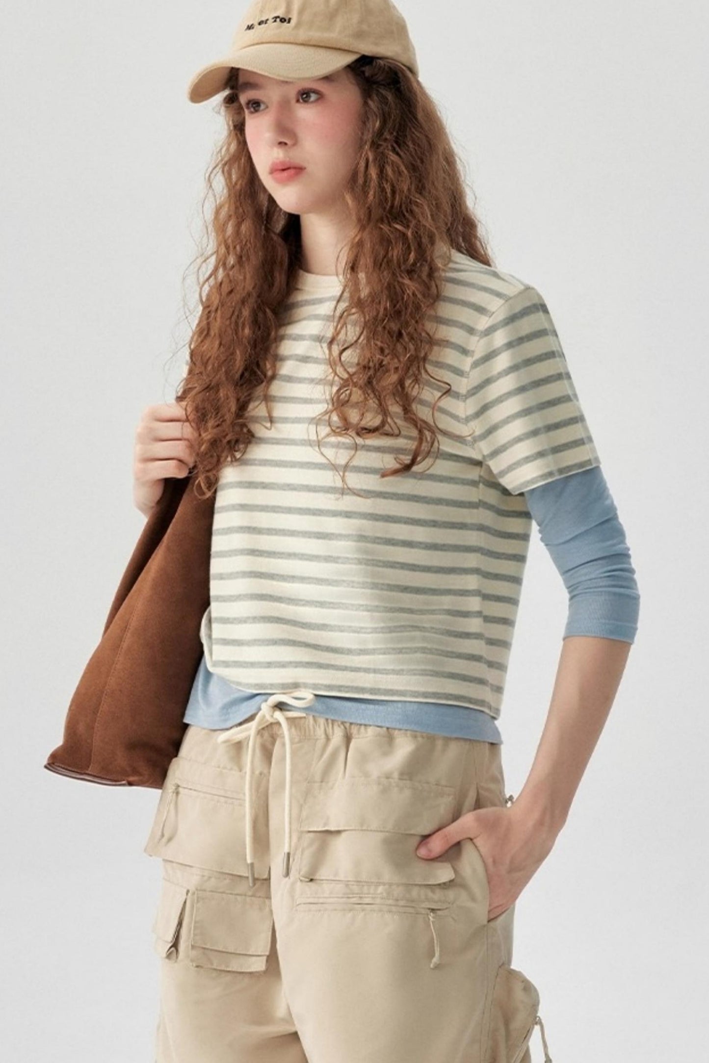 Matte Striped Cotton Top
