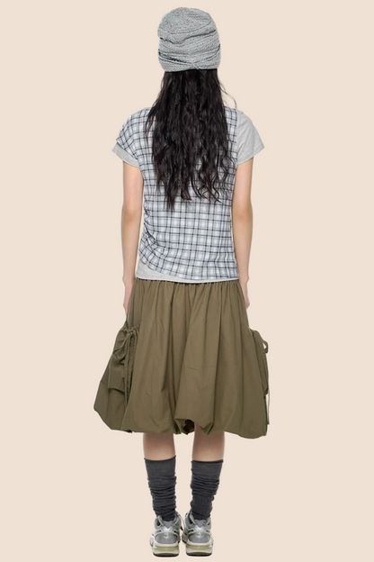 Plaid Layered Retro Top Set