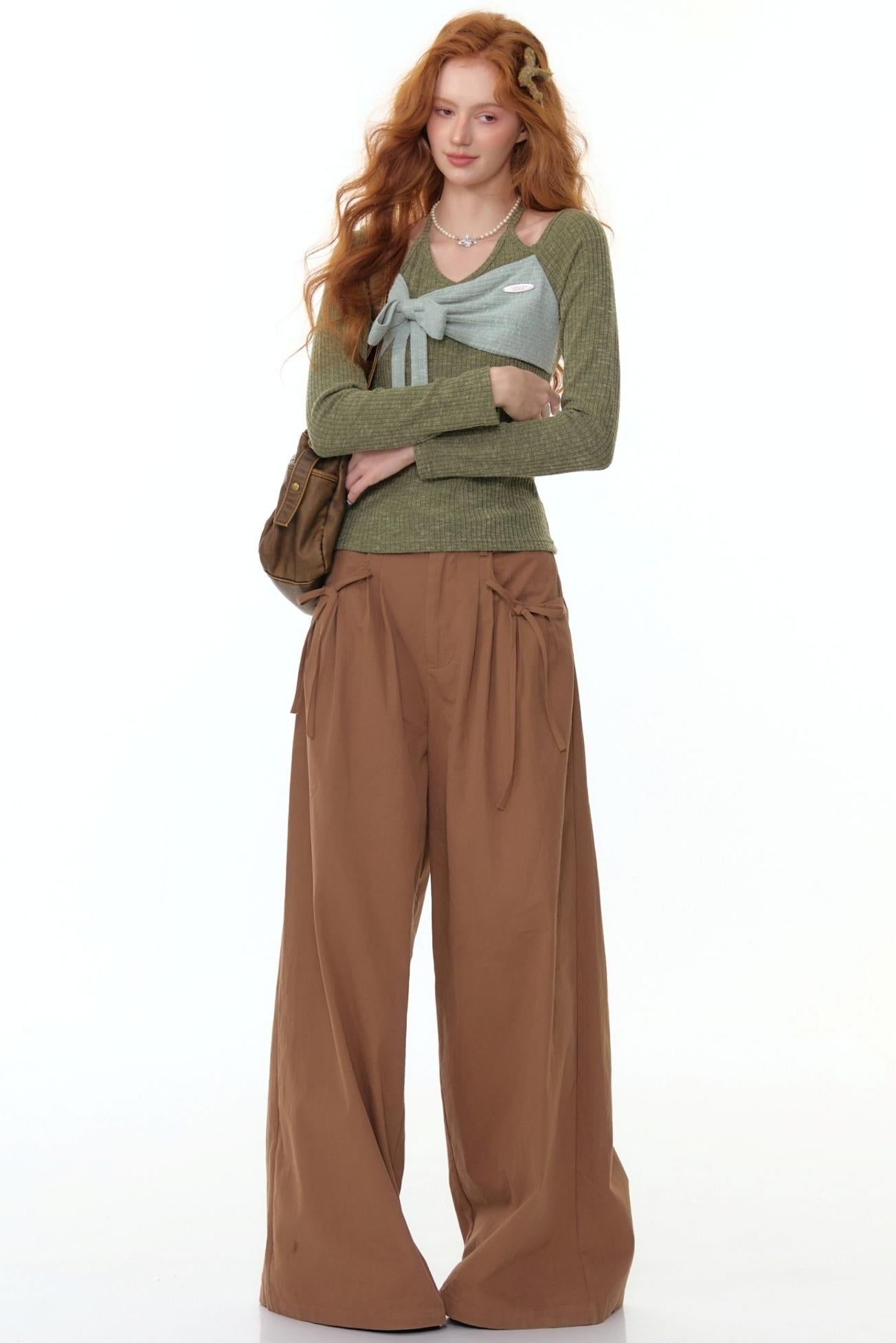 Patchwork Halterneck Knitted Top