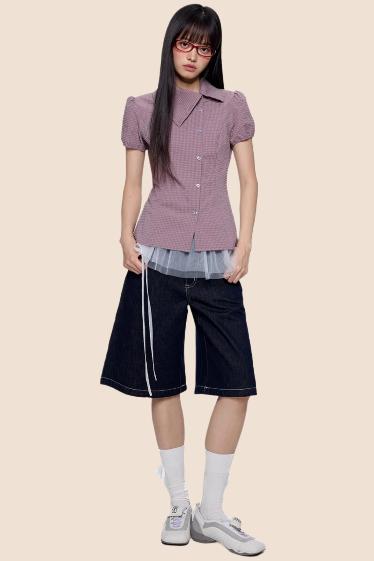 Purple Plaid Summer Shirt