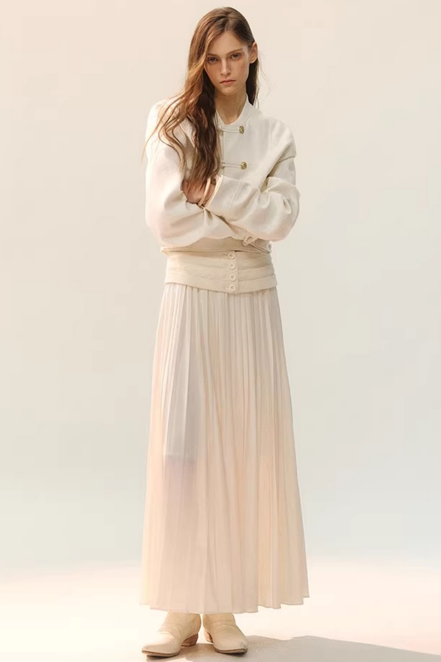 Jupe drapée bicolore