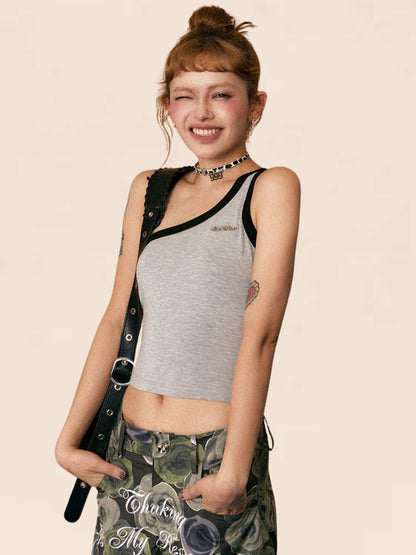 Slanted Shoulder Camisole Top