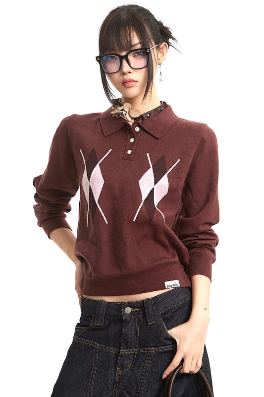 Vintage Brown Henry Knit Top