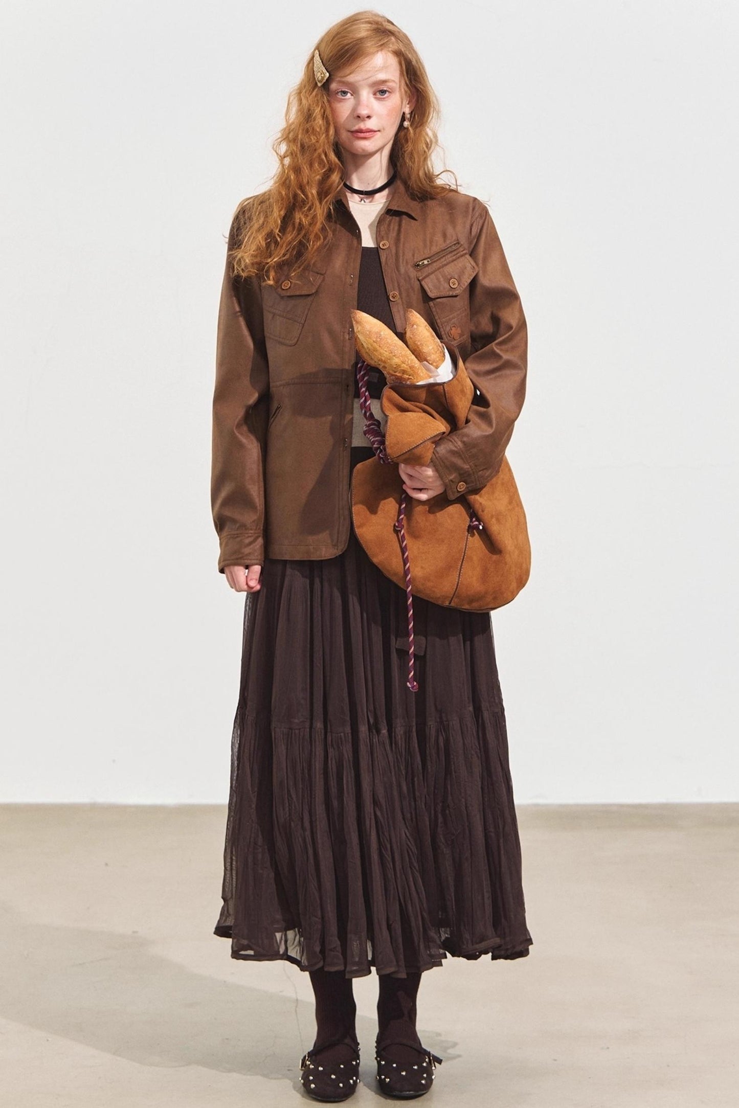 Multi-Pocket Casual Suede Jacket