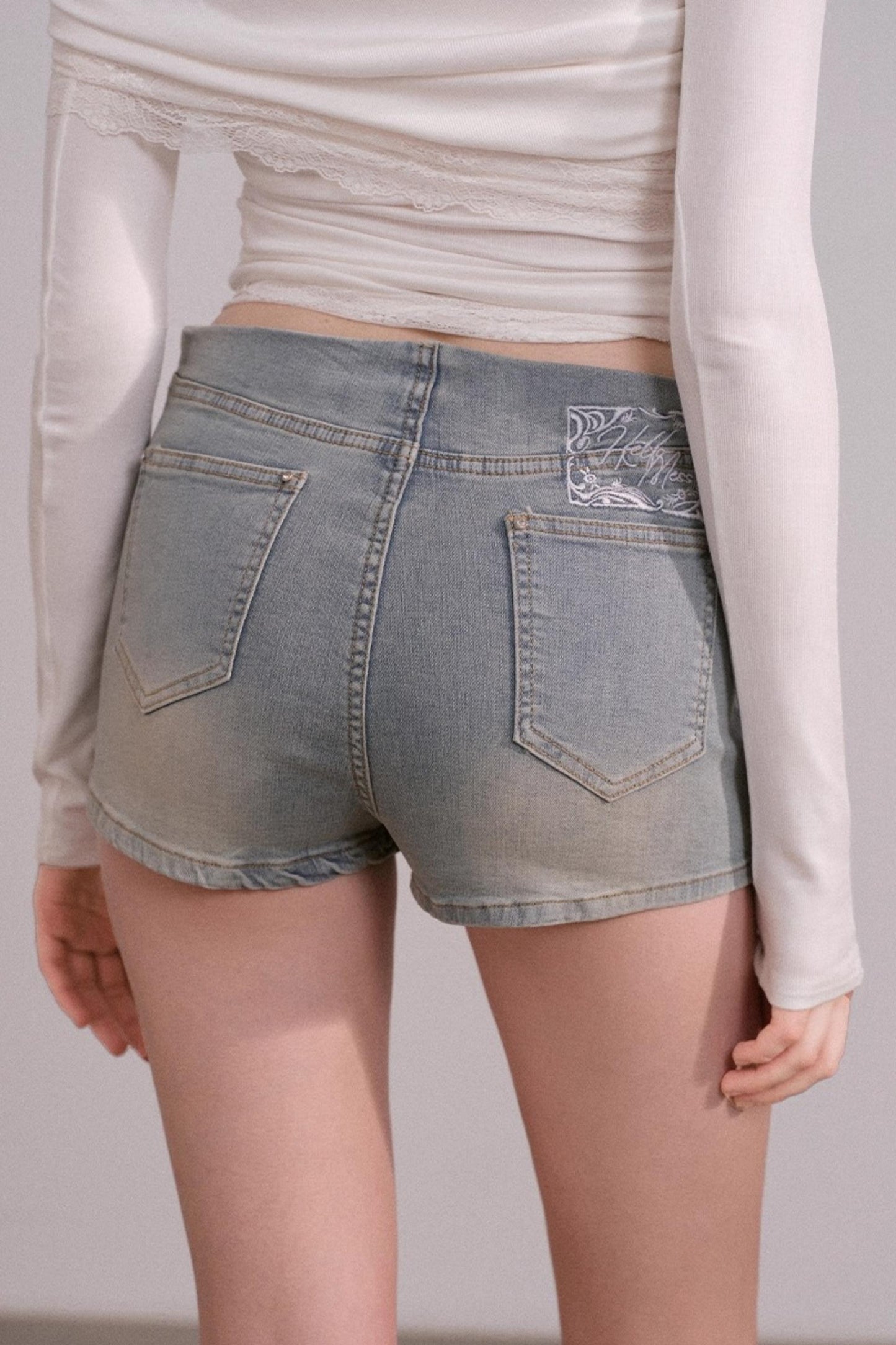 Slim A-Line Denim Skirt