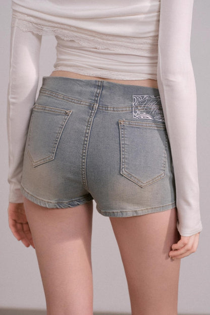 Slim A-Line Denim Skirt