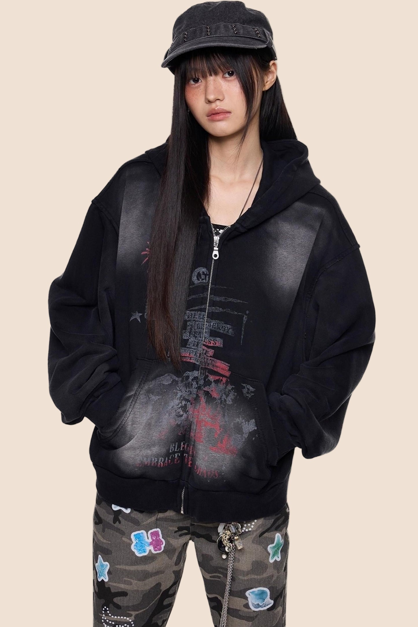 Vintage Washed Hoodie Sweatshirt