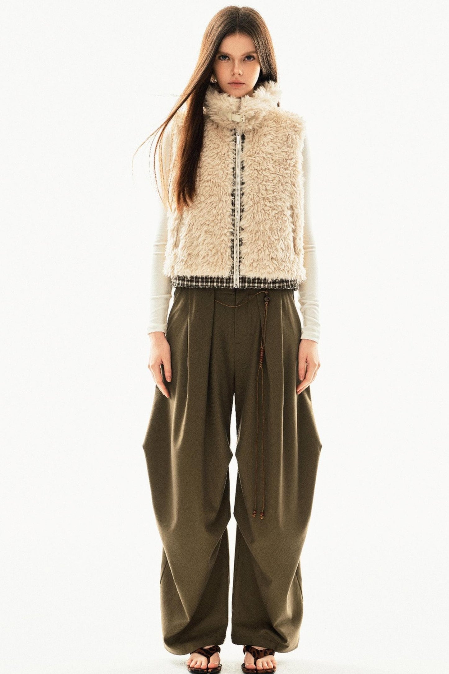 Reversible Plaid Vest Jacket