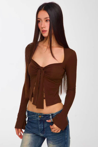 Lace Patchwork Bell Sleeve Top