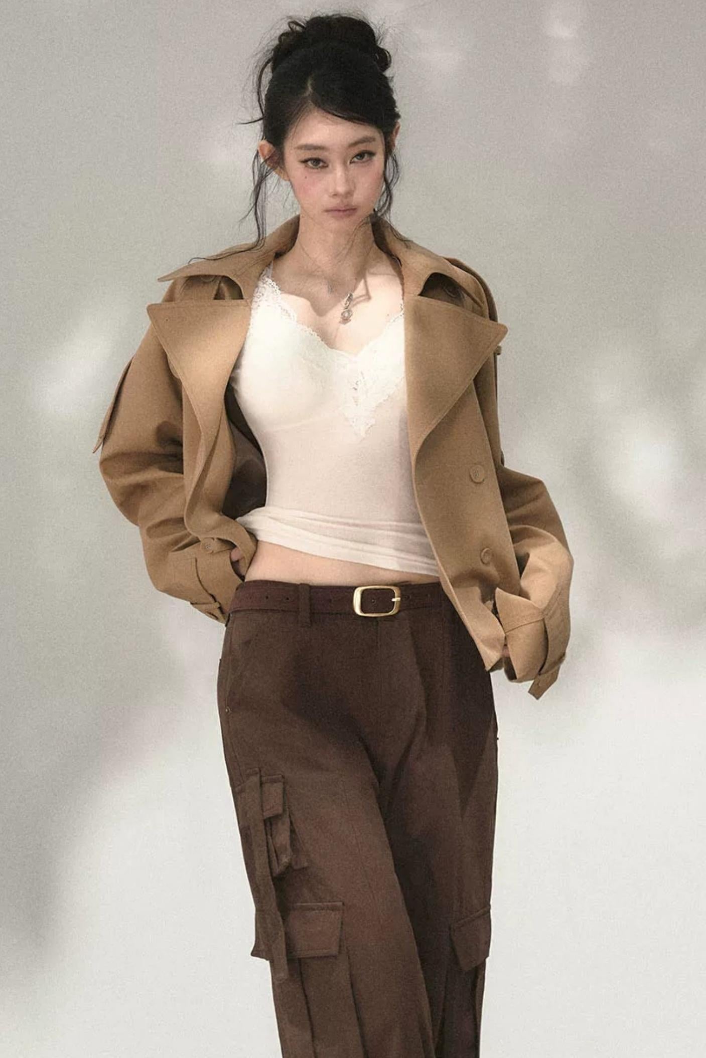 Top in maglia di pizzo a toppe
