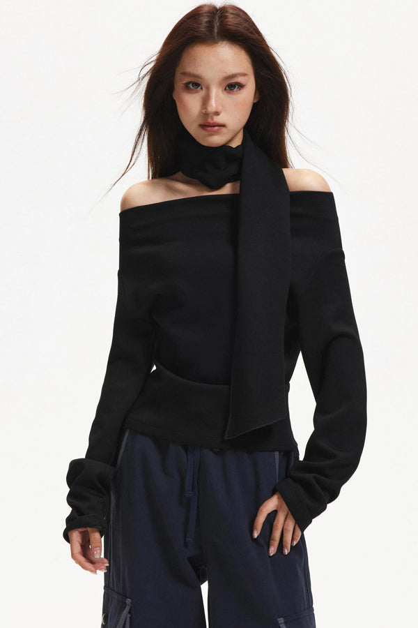 Elegant Off-Shoulder Knit Top