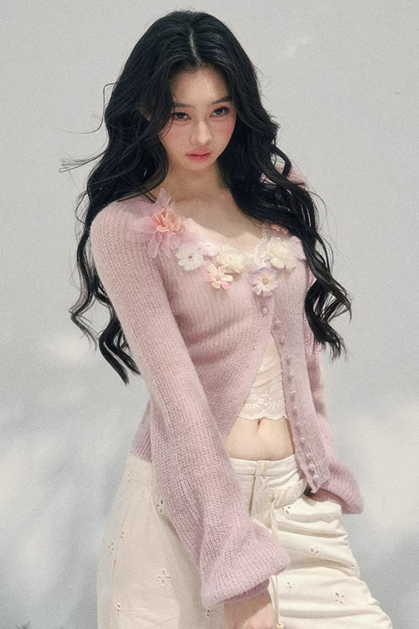 Spring Soft Breeze Floral Sweater Set-Up