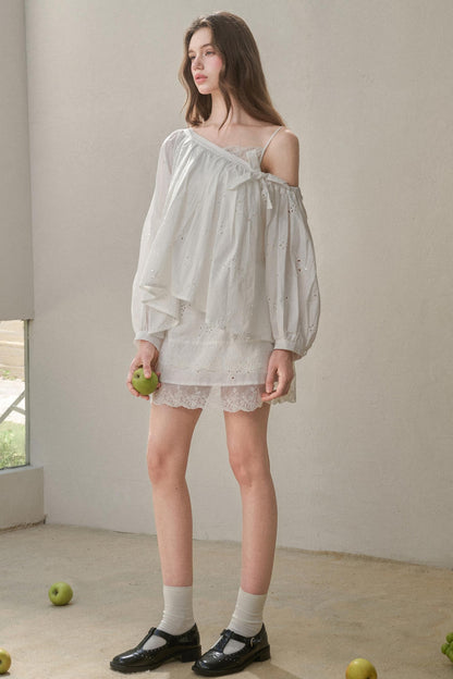 Embroidered Flower Elegant Skirt Set-Up