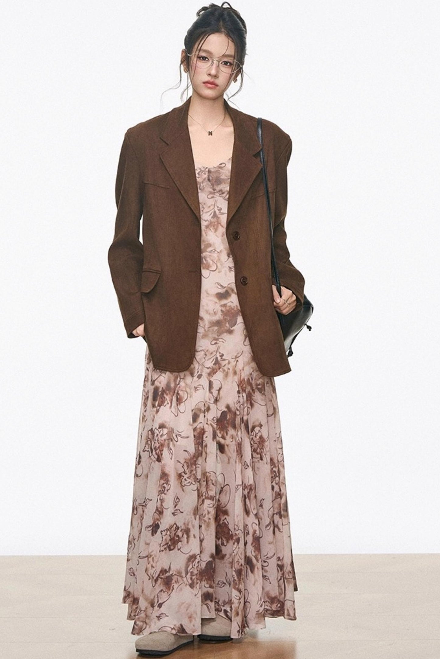 Casual Woolen Blazer Dress Set-Up