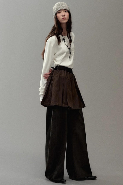 Genesis Pleated Leather Skirt