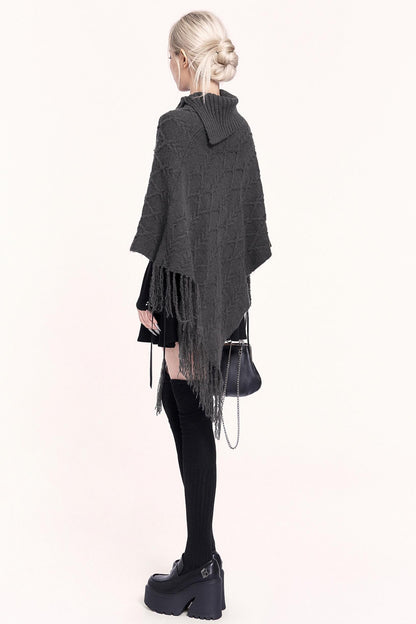 Vintage High Neck Cape Sweater