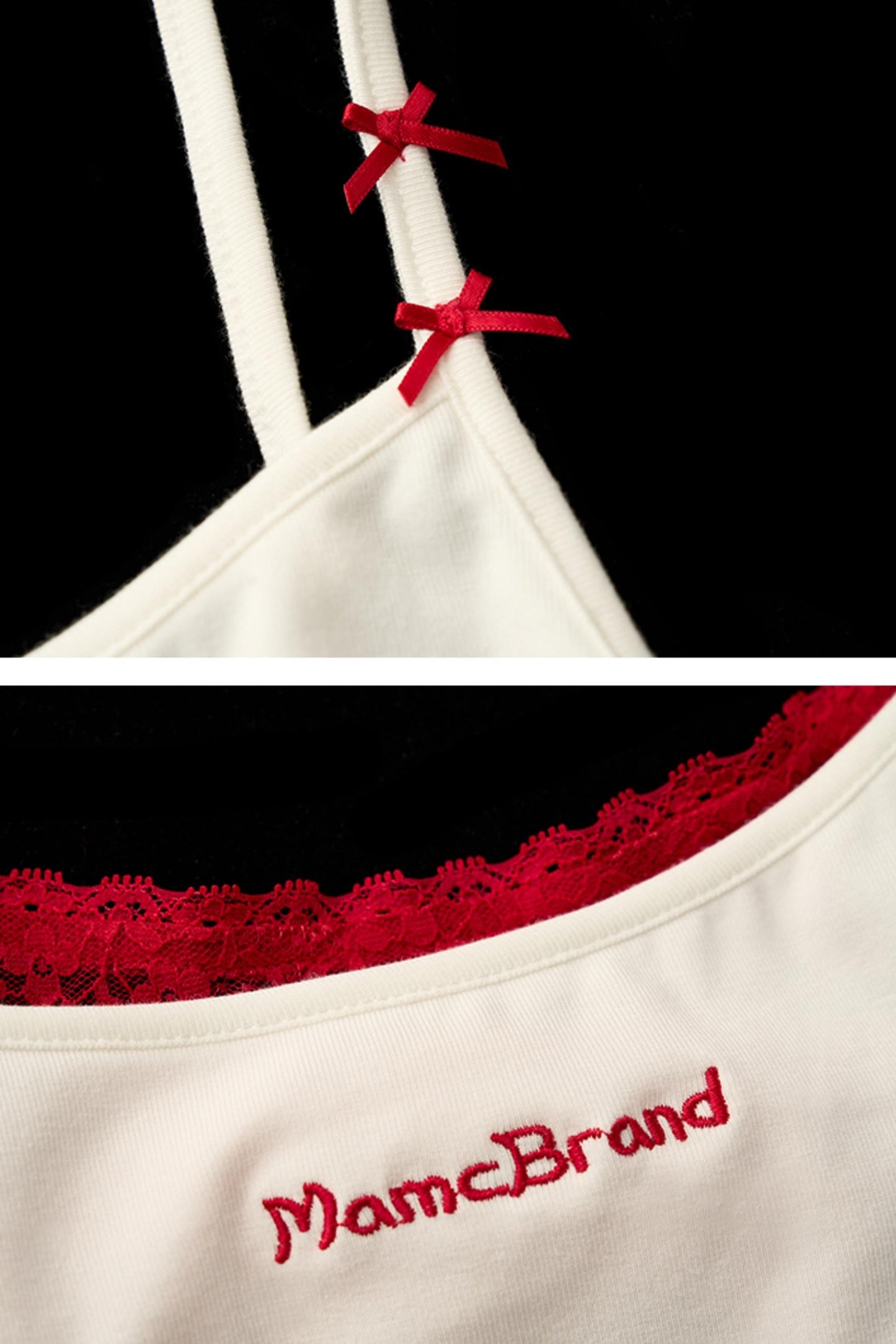 Lace Bow Camisole White Top