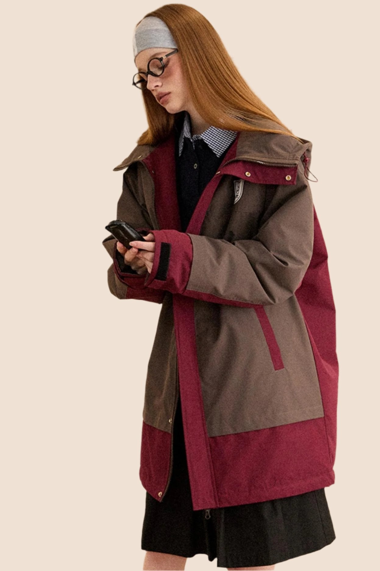 Retro Lapel Mid-Length Down Jacket