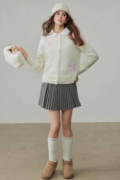 Winter Alpaca Crew Neck Sweater Cardigan