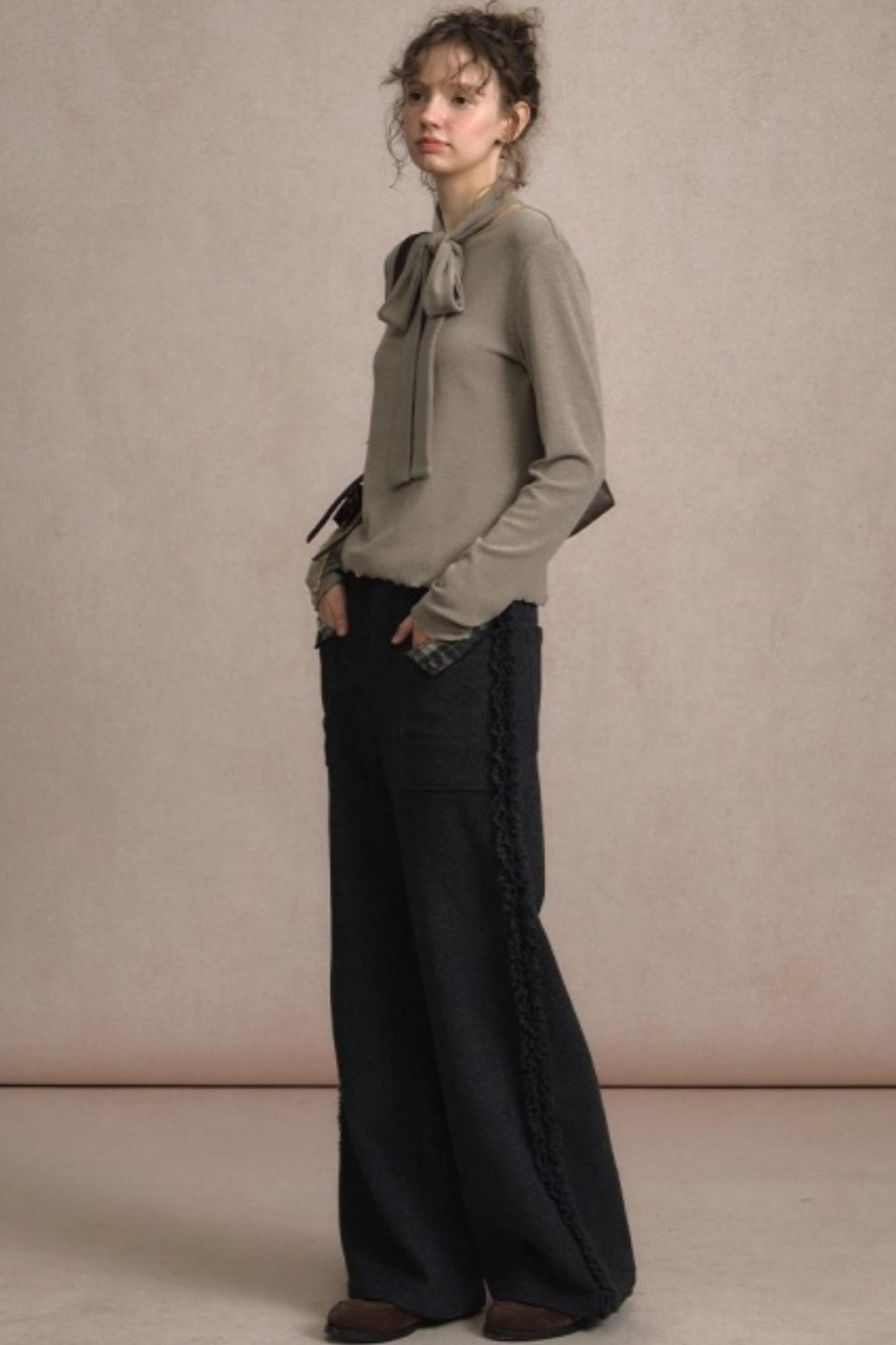 Lazy Drape Wide-Leg Pants