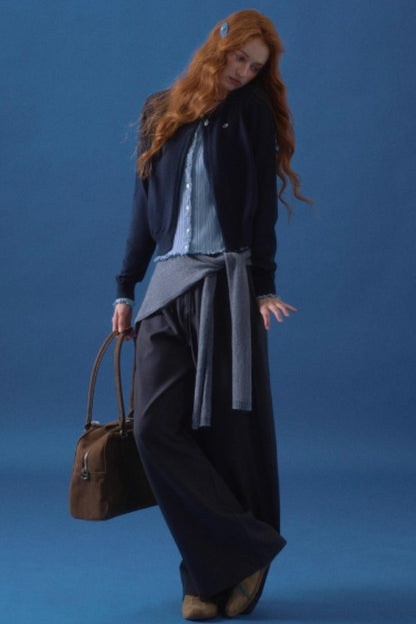 Solid Knit Lace-Up Shawl