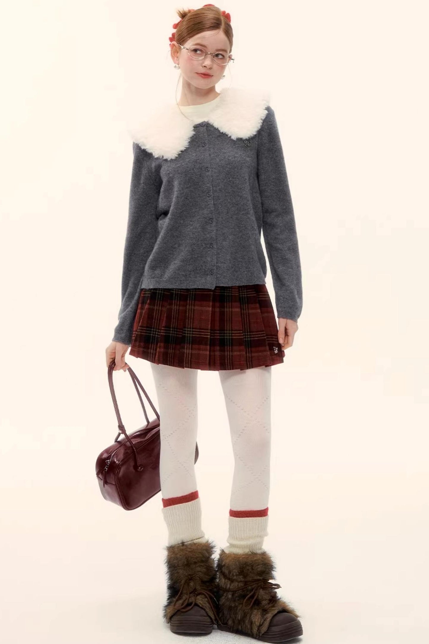 Retro Plaid Wool Skirt