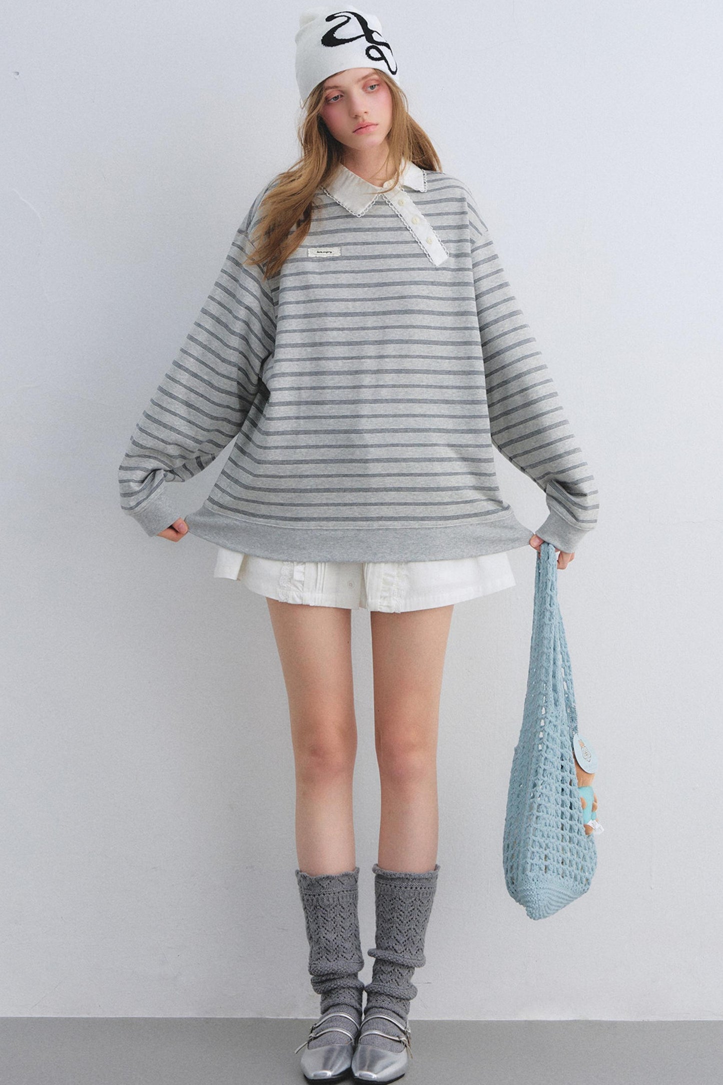 Retro Lace Collar Sweatshirt