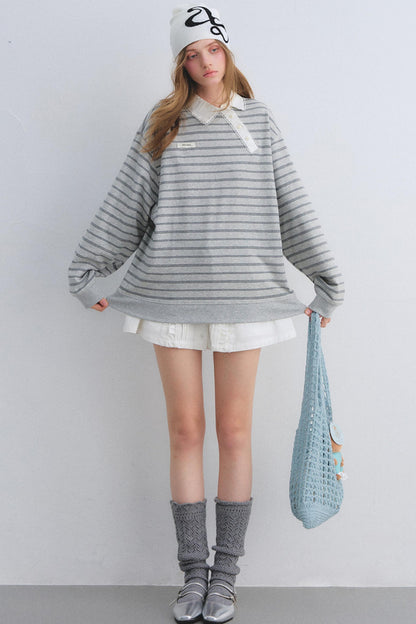 Retro Lace Collar Sweatshirt