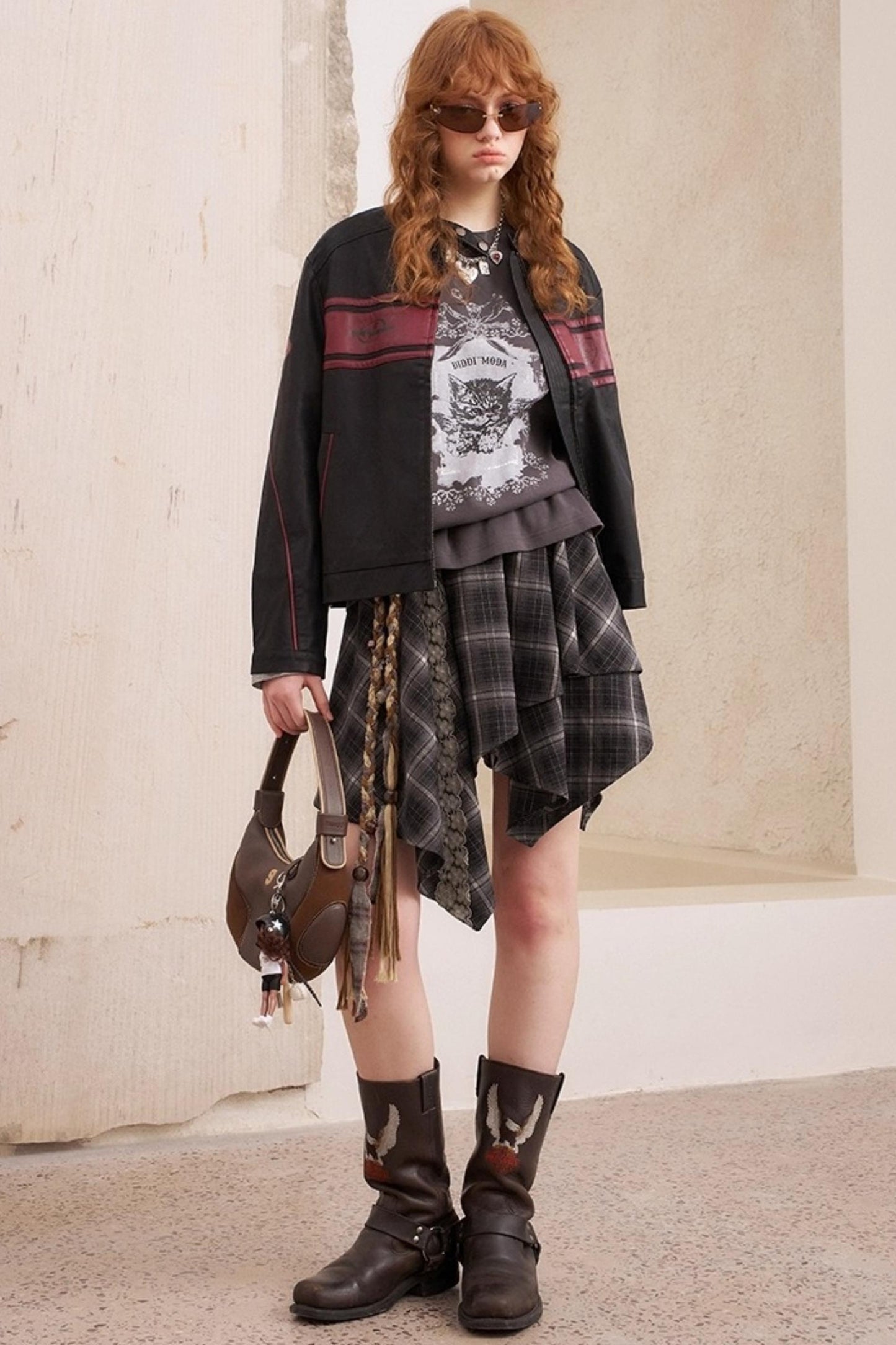 Luxury Rose Embroidered Leather Jacket