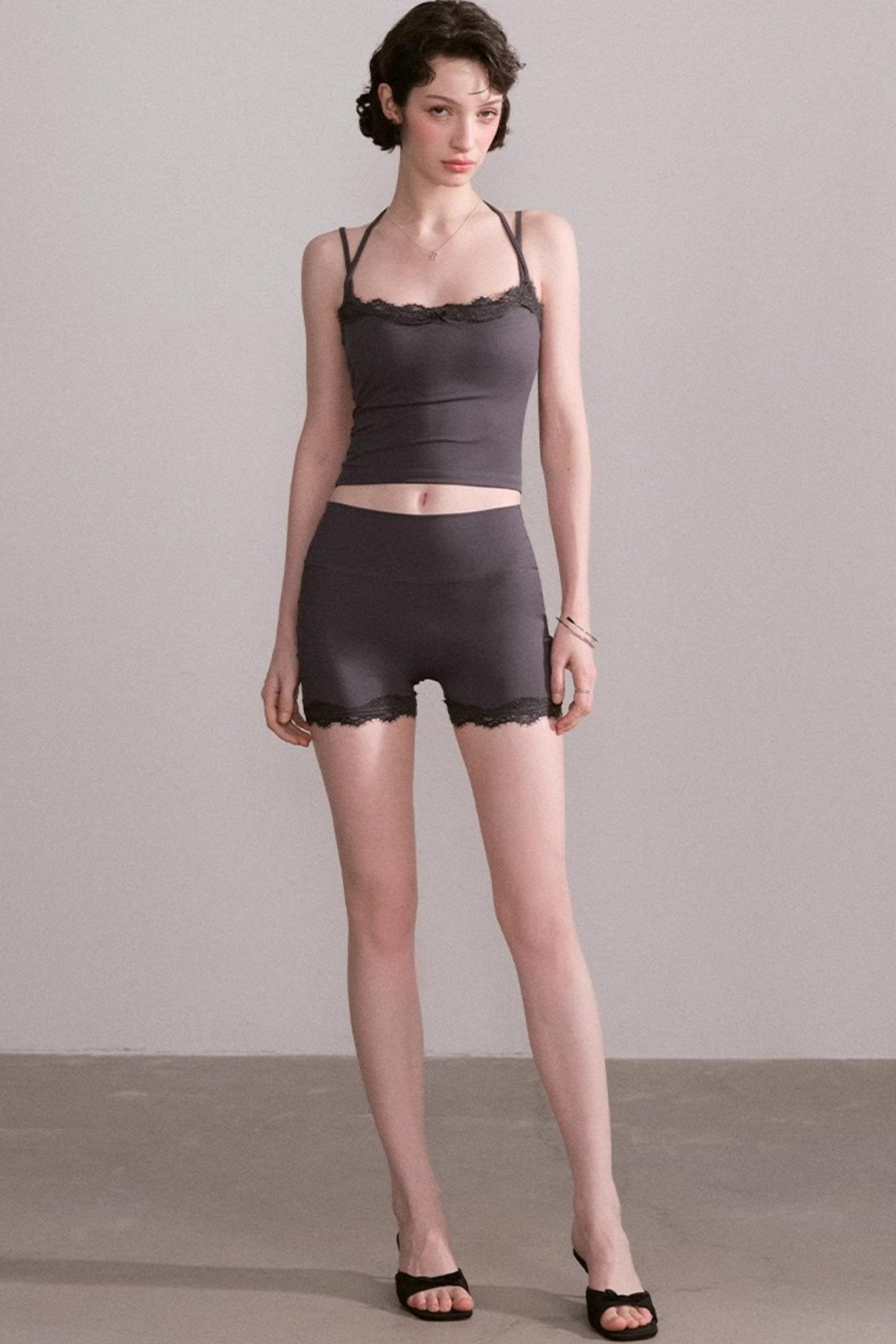 Lace V-Neck Sports Set-Up