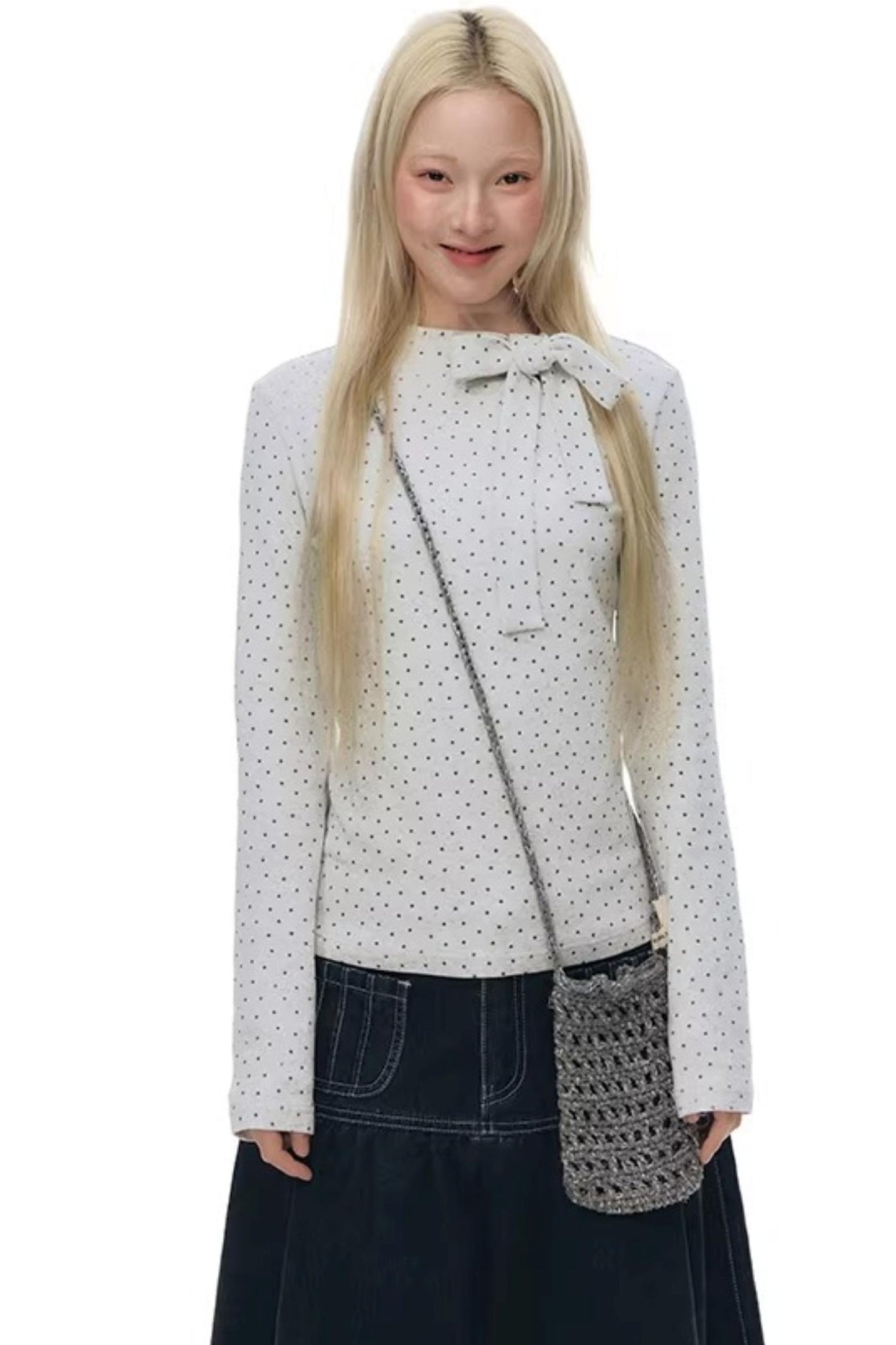 Tie-Neck Slim-Fit Blouse