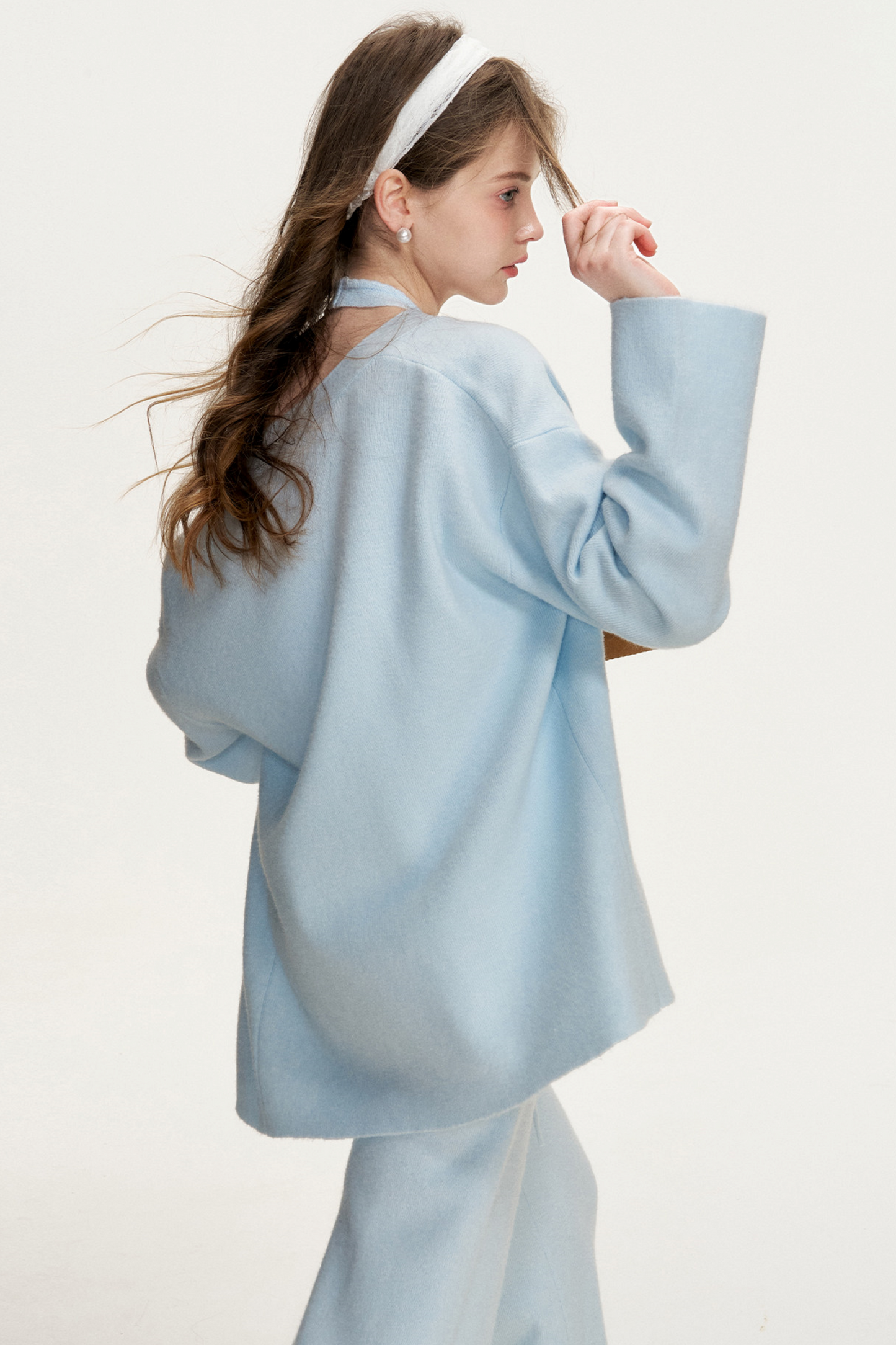 Strick-Neckholder-Cardigan-Weste-Setup