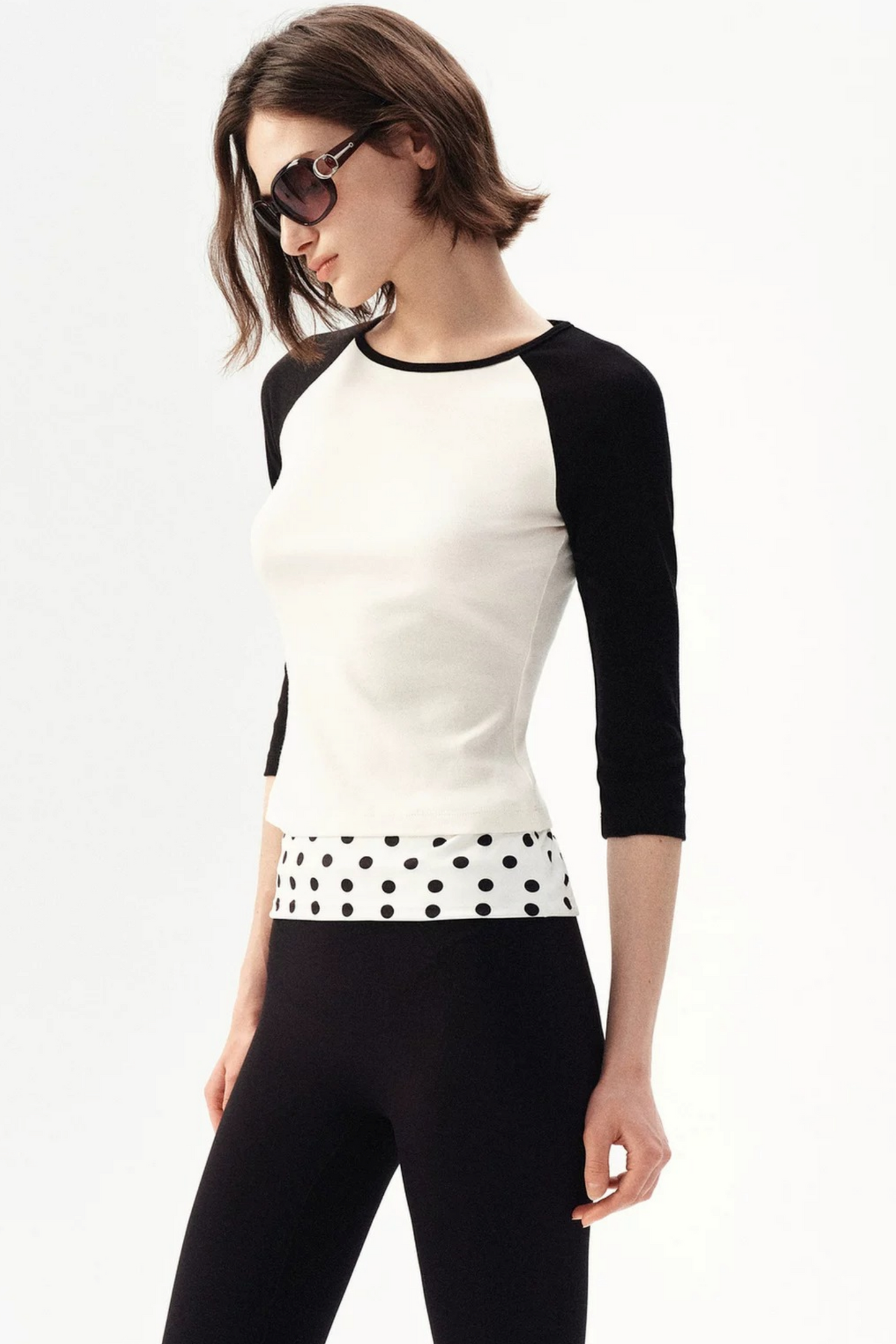 French Color-Blocked Raglan Top