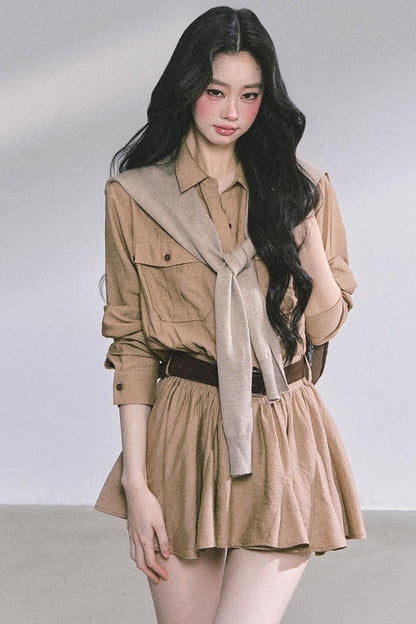 High Wisdom Cargo Dress & Shawl Set