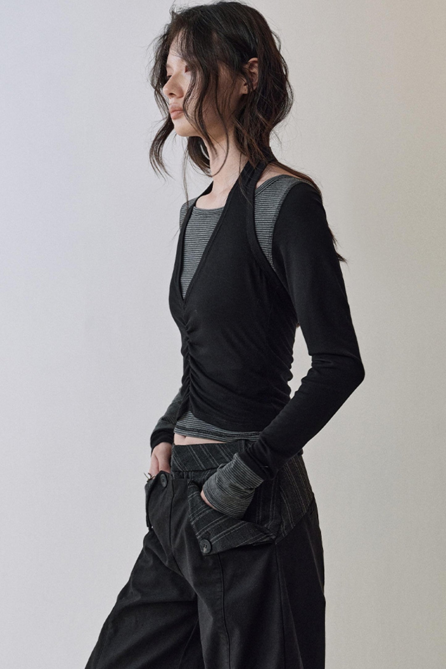 Striped Halterneck T-shirt