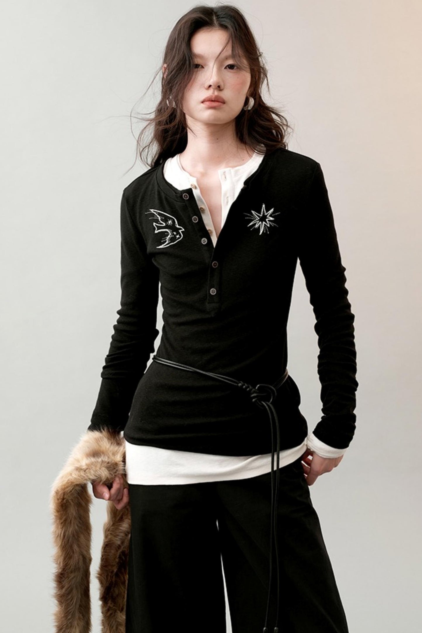 Feather Shadow Stars Slim T-Shirt